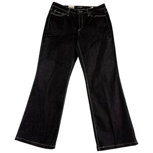 Cambio Jade Flare Jeans Womens 14 Black Denim Dark Wash Premium Cotton Stretch